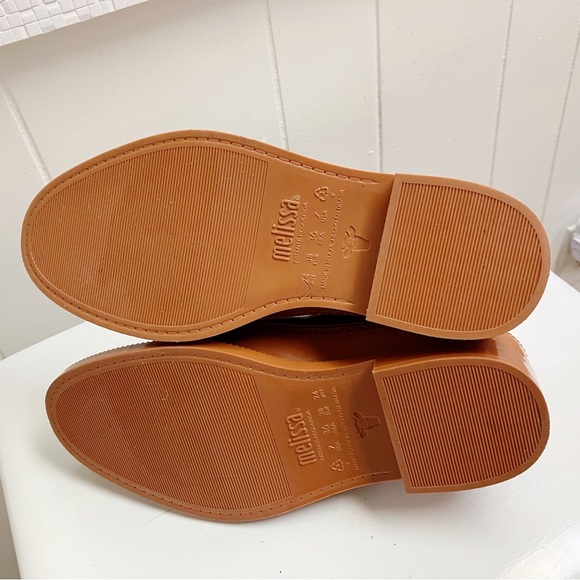 MELISSA Womens BRAZILIAN Wingtip Brogue Ankle Boot SIZE 7 Glossy Bordeaux Brown - Picture 13 of 13